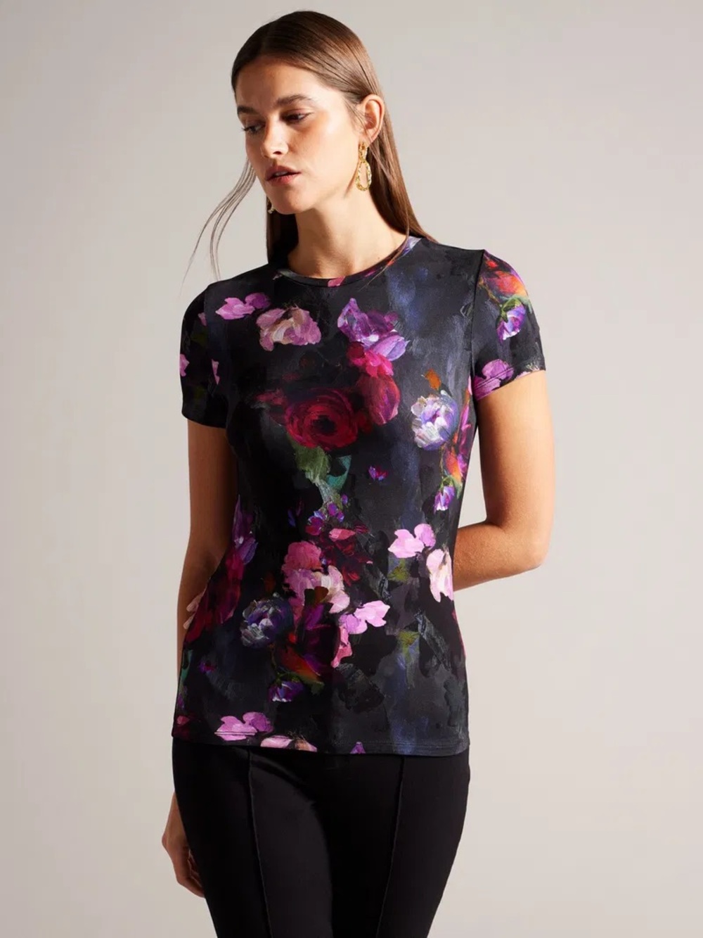 Ted Baker Karlyaa Floral Graphic T-Shirt TB Sizing 4